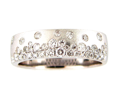 14k White Gold Snowfall Stacker Ring