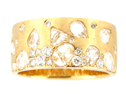 18k Yellow Gold Diamond Snowfall Dinner Ring
