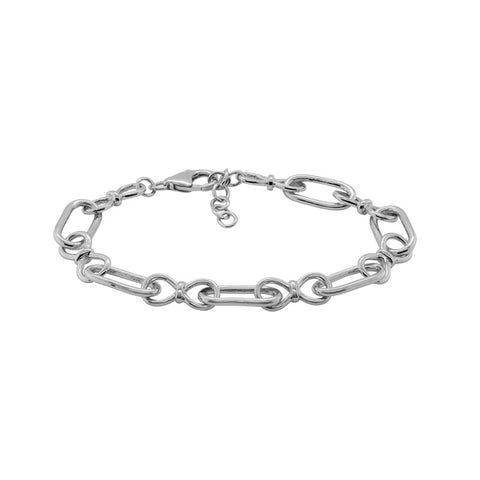 Sterling Silver Oval Infinity Link Bracelet