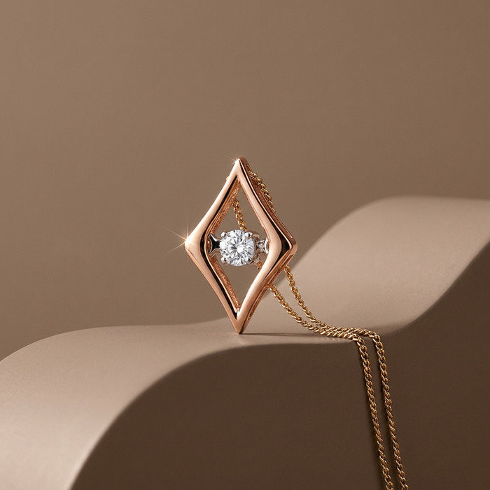 10k Rose Gold Canadian Diamond Marquise Dancing Pendant | 0.02ct | Whistler Keepsake