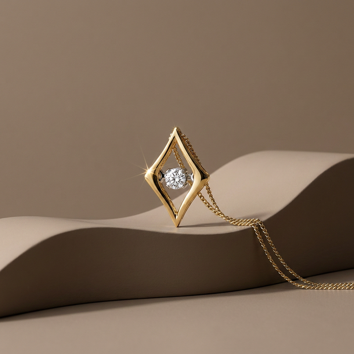 10k Yellow Gold Canadian Diamond Marquise Dancing Pendant | 0.02ct | Whistler Keepsake