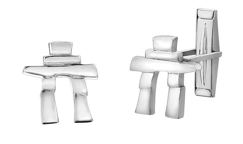 Sterling Silver Inukshuk Cufflinks