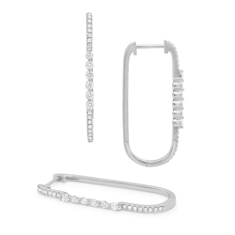 14k White Gold Hoop Earrings