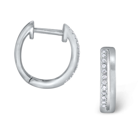 14k White Gold Huggies