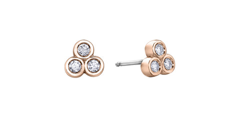 10k Diamond Cluster Stud Earrings