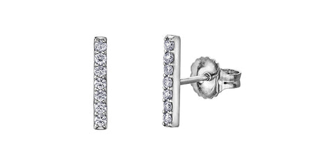 10k Diamond Bar Stud Earrings