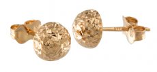 14k Gold Diamond Cut Stud Earrings