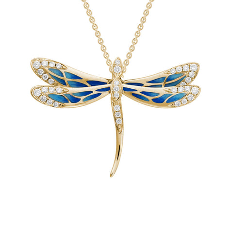 14k Yellow Gold Dragonfly Pendant