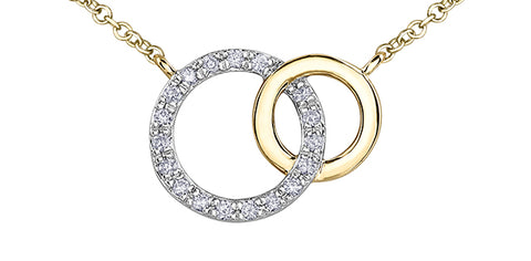10k Diamond Interlocking Circles Pendant