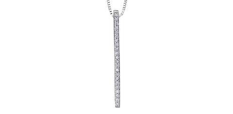 10k Multi Diamond Vertical Bar Pendant