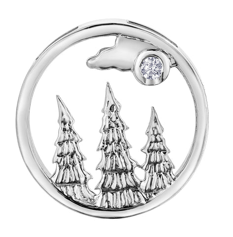 Sterling Silver Canadian Diamond Whistler Tree Pendant
