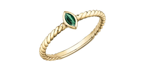 10k Emerald Stacker Ring