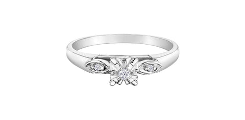 10k 3 Across Diamond Engagement Ring