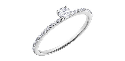 10k Gold Canadian Diamond Solitaire Engagement Ring