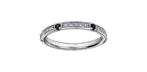 10k Diamond and Blue Topaz Stacker Ring