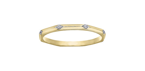 10k Gold and Diamond Stacker Ring