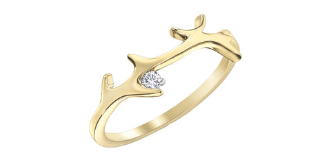 10k Canadian Diamond Antler Ring