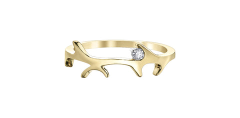10k Canadian Diamond Antler Ring