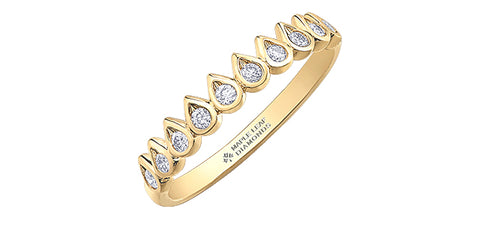 14k Yellow Gold Diamond Stacker Ring
