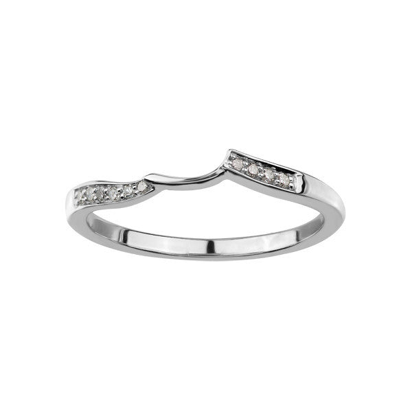 10k White Gold Diamond Delicate Wedding Band | 0.05cttw | Matches Delicate Engagement Ring