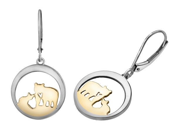 14k Canadian Gold Jeanie Bear Drop Earrings | Ethical Whistler Keepsake | Yellow, White & Two-Tone