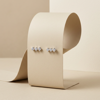 10k White Gold Canadian Diamond 3 Across Bar Stud Earrings | 0.18ct | Whistler Keepsake