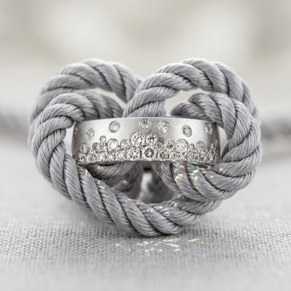 14k White Gold Canadian Diamond Whistler Snowfall Stacker Ring | 1.00ct