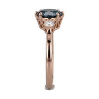 14K Rose Gold Montana Teal Sapphire & Canadian Diamond Ring