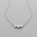14k White Gold Diamond Three Across Pendant | 0.05ct | Whistler Keepsake