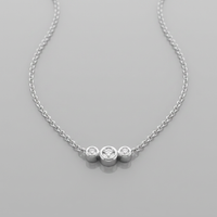 14k White Gold Diamond Three Across Pendant | 0.05ct | Whistler Keepsake