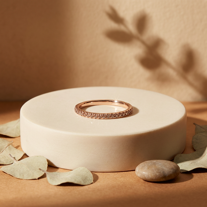 10k Cognac Diamond Wedding Band | Whistler Keepsake