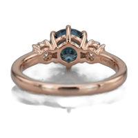 14K Rose Gold Montana Teal Sapphire & Canadian Diamond Ring