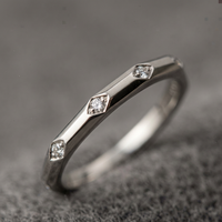 10k White Gold Diamond Octagon Stacker Ring | 0.02ct | Whistler Keepsake