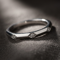 10k White Gold Diamond Octagon Stacker Ring | 0.02ct | Whistler Keepsake