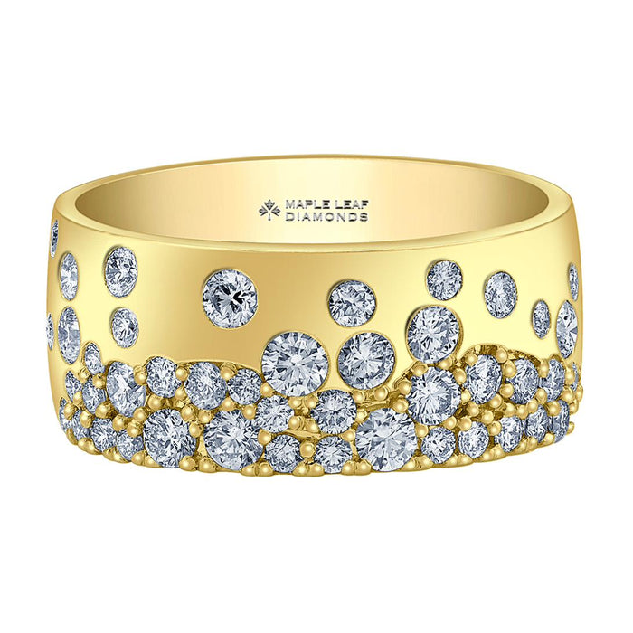14k Yellow Gold Canadian Diamond Whistler Snowfall Stacker Ring | 1.00ct