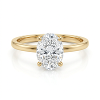 3.09 ct Lab-Grown Oval Diamond Hidden Halo Solitaire Ring in Yellow Gold | R10121