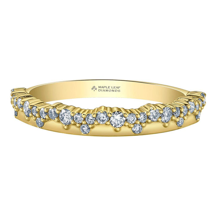 14k White Gold Canadian Diamond Whistler Mountain Snowfall Stacker Ring | 0.27ct