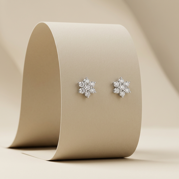 10k White Gold Diamond Snowflake Stud Earrings | 0.30cttw | Whistler Winter Keepsake