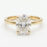 3.09 ct Lab-Grown Oval Diamond Hidden Halo Solitaire Ring in Yellow Gold | R10121