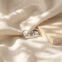 14k White Gold Canadian Diamond Jeanie Bear Stud Earrings | Ethical Luxury Keepsake
