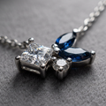 14k White Gold Blue Sapphire & Canadian Diamond Shooting Star Pendant | Whistler Keepsake