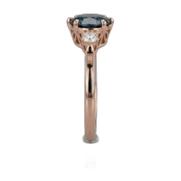 14K Rose Gold Montana Teal Sapphire & Canadian Diamond Ring