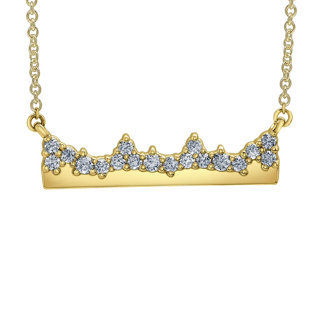 14k Yellow Gold Canadian Diamond Whistler Mountain Snowfall Pendant | 0.30ct