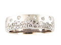 14k White Gold Diamond Snowfall Stacker Ring | Luxury Anniversary Band