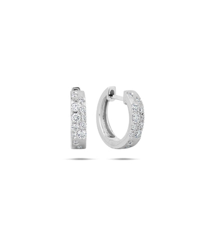 14k White Gold Huggie Earrings