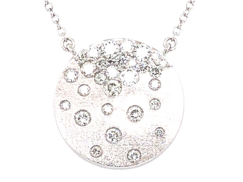 14k White Gold Diamond Snowfall Pendant