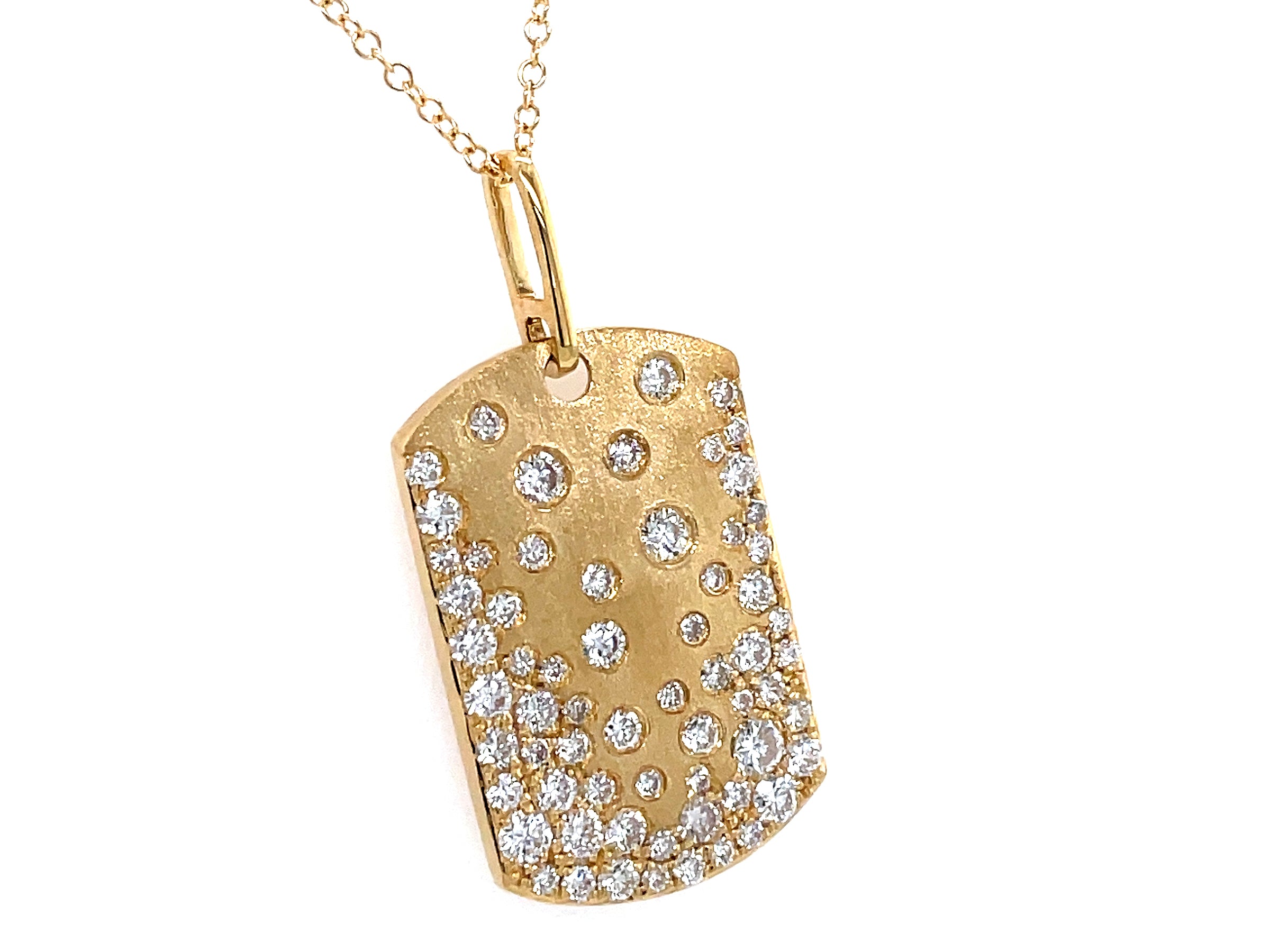 18k Yellow Gold Diamond Snowfall Pendant | Luxury Anniversary Keepsake