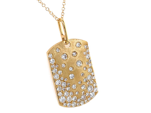 18k Yellow Gold Diamond Snowfall Pendant