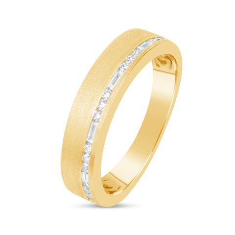 14k Yellow Gold Diamond Stacker Ring