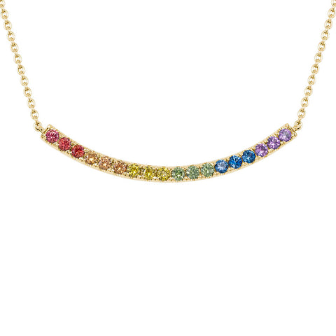 14k Yellow Gold Multi Coloured Sapphire Pendant